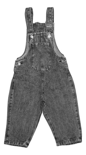 Jardinero Jean Mom Bebé Y Beba Enterito Denim. Nilde.baby Negro 4
