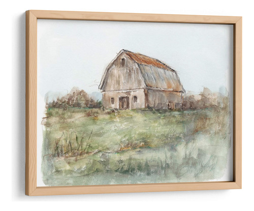 Cuadro Enmarcado Pino Barra De Techo De Estaño Ii 40x30