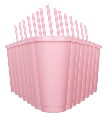 Ab .15 Piezas Vasos Reutilizables De 24 Oz Con Tapa Y