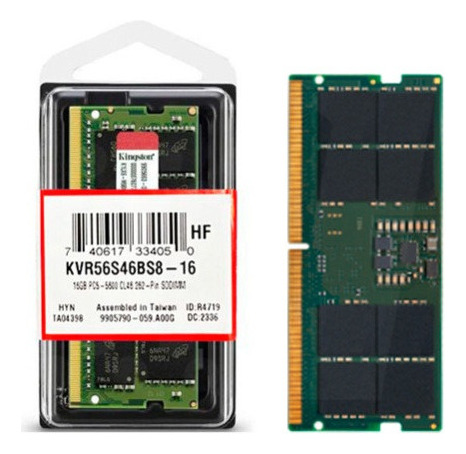 Mem. Ram Sodimm Kingston Kvr 16gb Ddr5 5600 Mhz