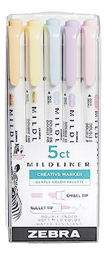 Set Resaltadores Mildliner, Doble Punta, Colores Suaves, 5-p