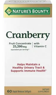 Cranberry + Vitamina C 25,200mg 60u Nature's Bounty® Imp Eua