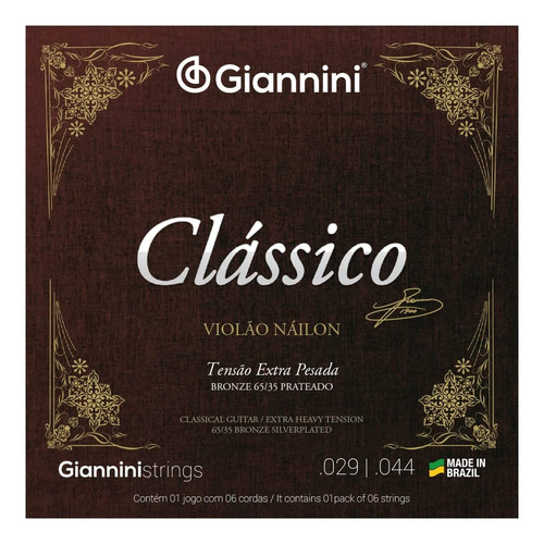 Encordoamento Giannini Clássico P/ Violão Nylon Extra Pesada