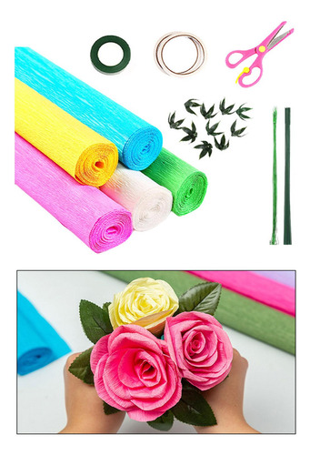5 Rollos De Papel Crepé De 250cm X 50cm, Envoltura Estilo B