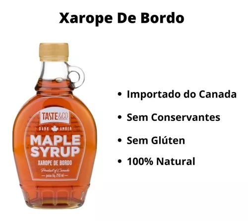 Kit 2 Maple Syrup Xarope de Bordo Taste & Co 100% Puro 250ml em