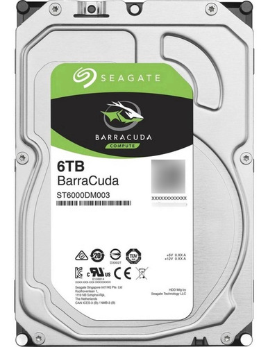 Disco Duro Interno Seagate Barracuda 3.5'' 6tb Sata Iii