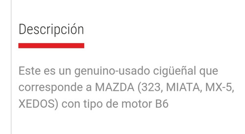 Cigueñal Mazda 323