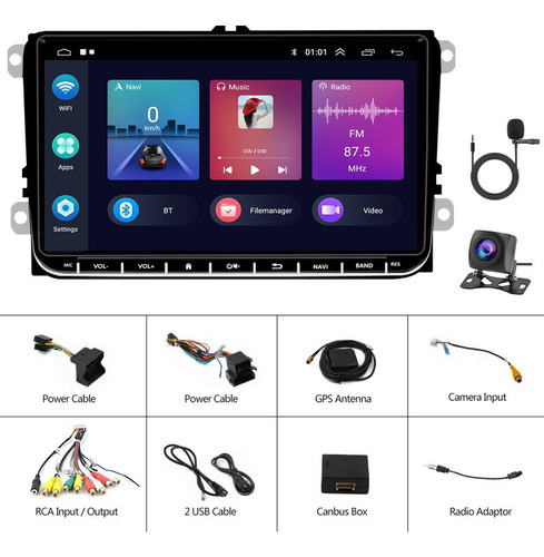 9 Android 11 Radio Coche Estéreo 2g+32g For Vw Golf Jetta