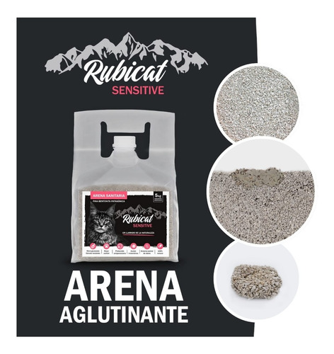 Piedras Aglomerante Arena Rubicat Sensitive X 5 Kgs