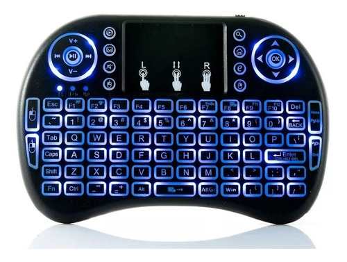 Mini Teclado Inalambrico Usb Mousepad Smart Tv Xbox Pc Color del teclado Negro Idioma Español Latinoamérica