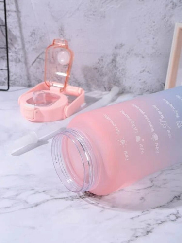 Botella Motivacional Deportiva 2 Litros Diferentes Colores Color Rosa Con Azul