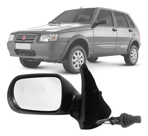 Retrovisor Uno Fire Esquerdo 4 Portas Manual 2006 2008 2010