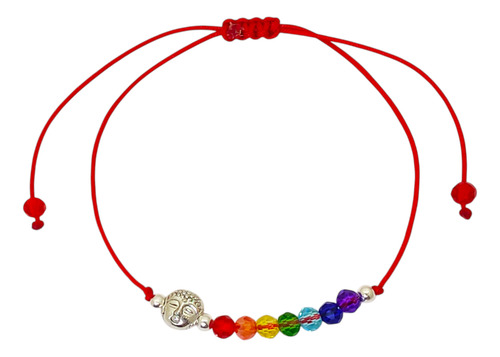 Pulsera Cristales 7 Chakras Dije Amuleto Protector Acero Buda 0 Mm