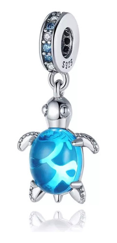 Charm Colgante Tortuga De Mar De Plata Ley 925 Esterlina