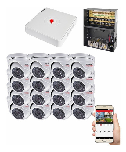 Kit Cctv Circuito Cerrado 16 Camaras Vigilancia Hd Epcom Eb