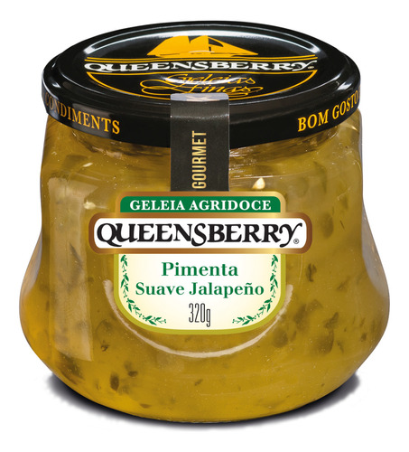  Queensberry geléia agridoce gourmet pimenta suave jalapeño em vidro 320 g