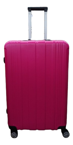 Valija Viaje Maleta Rígida Grande 4 Ruedas Resistente Carry Color Fucsia Rayas