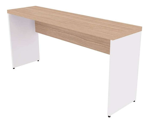 Mesa Para Notebook Natus Branca E Carvalho 160 Cm Cor Bege