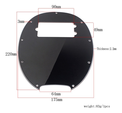 Plástico 3ply Pickguard Arranhão Chapa Para Música Homem