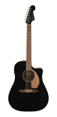 Imagen 1 de 5 de Guitarra electroacústica Fender  California Redondo Player jetty black