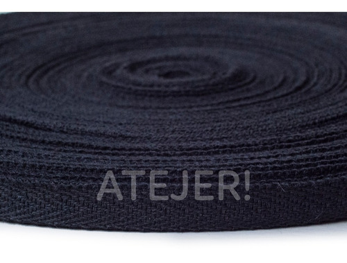 Imagen 2 de 4 de Cinta Hilera Liviana De Algodón 13mm X 50 Mts Negra