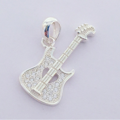 Dije Guitarra Eléctrica Plata 925 Y Zirconias. Inspira Joyas