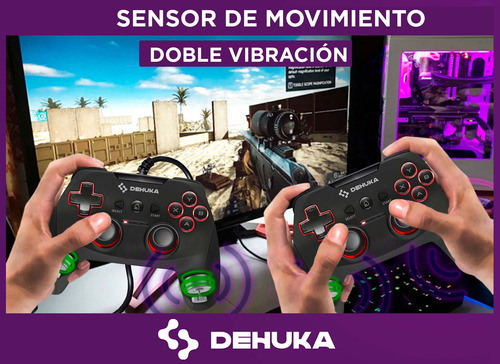 Joystick Ergonomico Para Pc Pc Gamer Usb P3 Control Computadora Steam Notebook Android Tv Box Dehuka Negro
