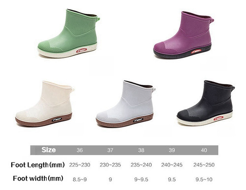 Botas De Lluvia Para Mujer Con Suela Antiderrapante Zapatos