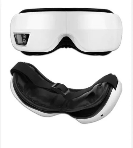 Gafas de masaje oculares circulares relajantes antioscuras con Bluetooth, color blanco