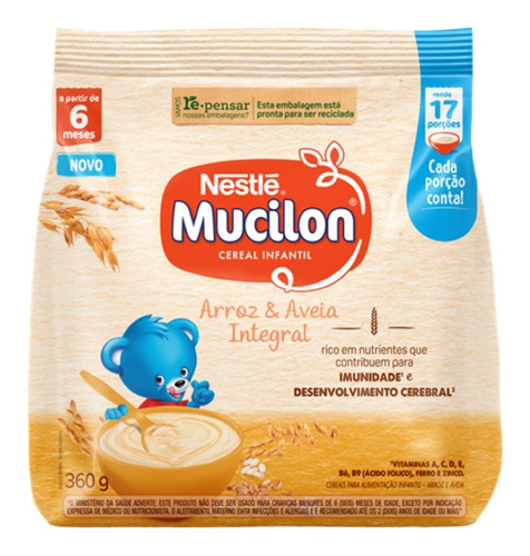 Cereais Infantil Nestlé Mucilon Multicereais Sachê 360g