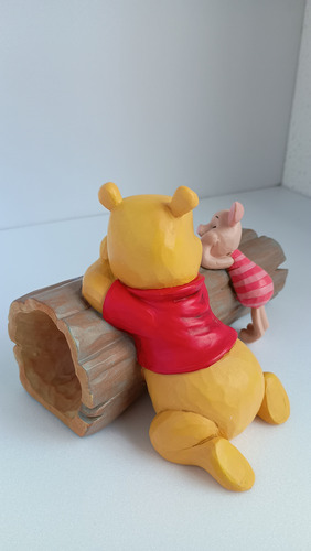 Ursinho Pooh Com O Leitão No Tronco - Disney - Jim Shore