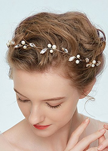 Diadema Bohemio De Boda Hecha A Mano Con Perlas Y Cristales