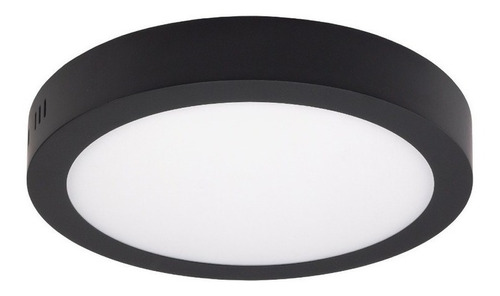 Plafon Led 18w Redondo Negro Moderno Techo Luz Desing