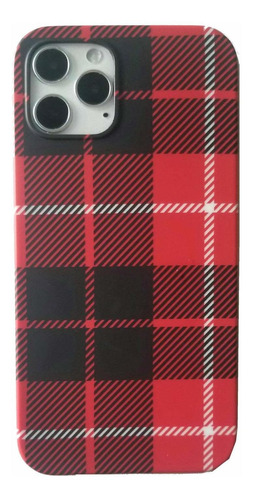 Estuche A Cuadros Rojo Para iPhone 12 / iPhone 12 Pro, Estuc