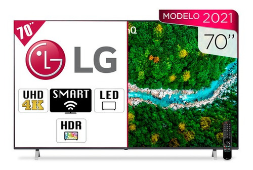 Imagen 1 de 2 de Tv LG Uhd 70 Pulga Up7750 2021 Magic Control Voz Bluetooth