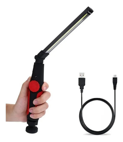 Linterna Flexible Led Magnética Usb Regalo Día Del Padre Blanco Rojo
