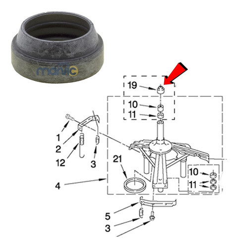Kit De Sellos Retenes Lavadora Whirlpool Transmisión Directa