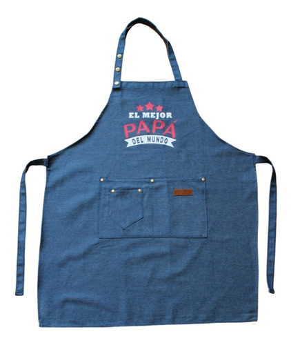 Pechera Cocina Denim Premium Regalo Para Papá El Mejor Papá