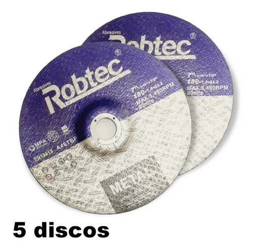 Disco De Corte Ultra Fino7 Pulgadas Robtec Pack 5