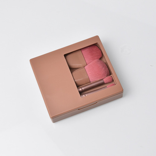 Brocha De Maquillaje De Viaje Con Espejo Para Cabello Suave