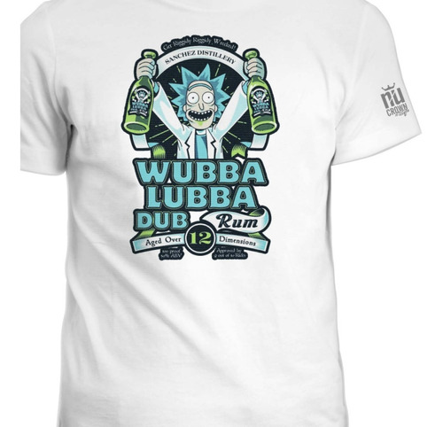 Camiseta Estampada Rick And Y Morty Wubba Lubba Cerveza Ink