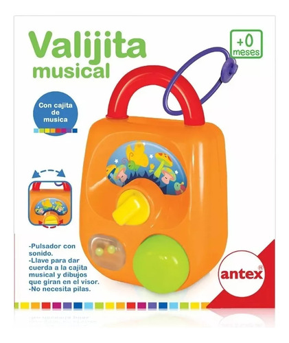 Valijita Cajita Musical Con Sonido A Cuerda - Ideal Bebe