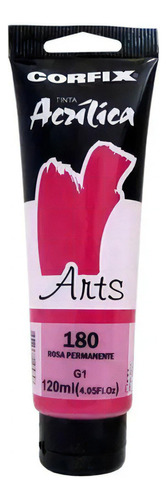 Tinta Acrílica Corfix Arts 120ml Rosa Permanente 180 Gr 1