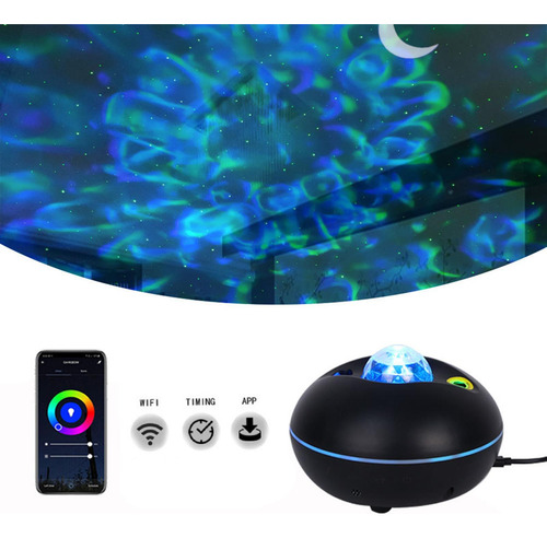 Galaxy Proyector Luz Nocturna App Control Led Negro