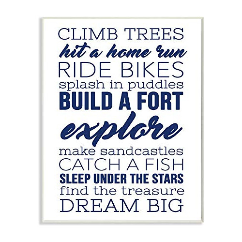 Stupell Home Décor Climb Trees Dream Big Navy With Whi...