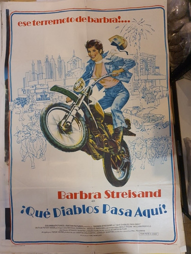 Antiguo Afiche De Cine Original Con Barbara Streisand-2345 