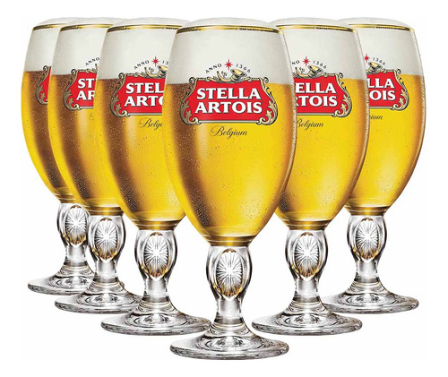Taça De Cerveja Stella Artois Belgium 6 Pçs Cor Incolor