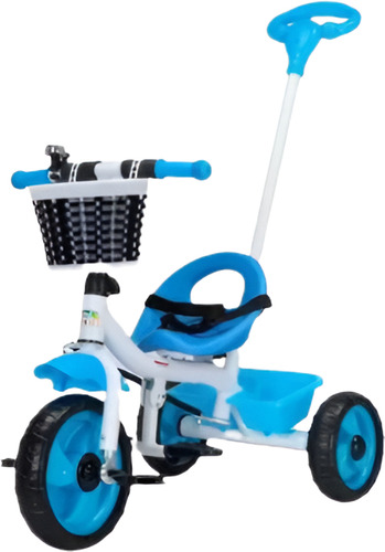 Triciclo Infantil 2 En 1 Con Pulsador De Pedales Color Azul