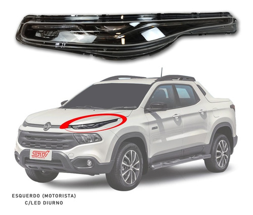 Farol Superior Led Esquerdo Fiat Toro Ultra 2016 Original