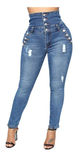 comprar Jeans Ajustados Cintura Alta Mujer Jeans Ajustados Elásticos